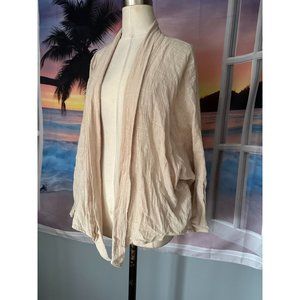 Draped open front gauze like jacket Favlux sz Large
